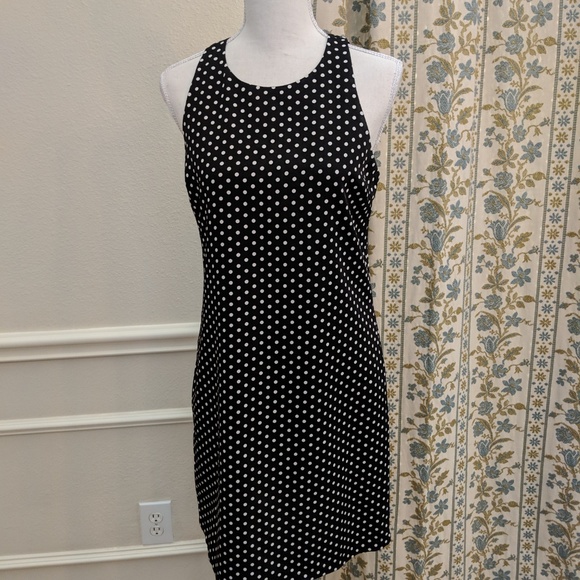 Tinley Road Dress Polkadot Midi Sheath Peep Hole - Picture 6 of 8